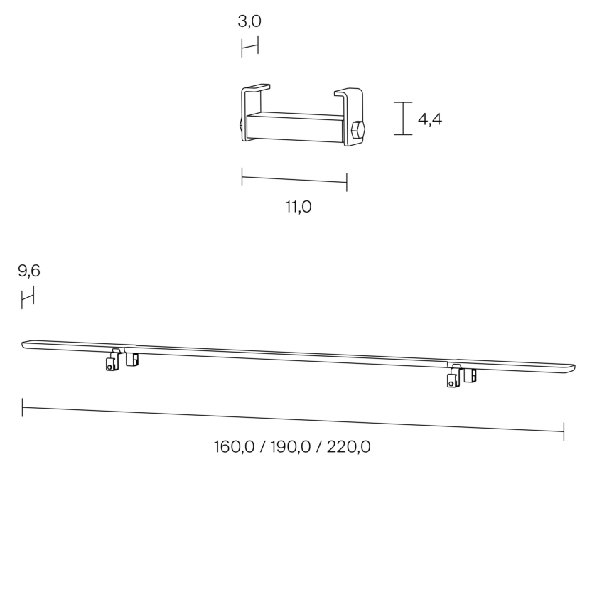 Seiltänzer Table Connector Dimensions 
